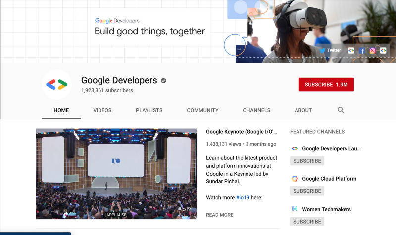 Google Developers - kênh YouTube quen thuộc cho dân yêu lập trình