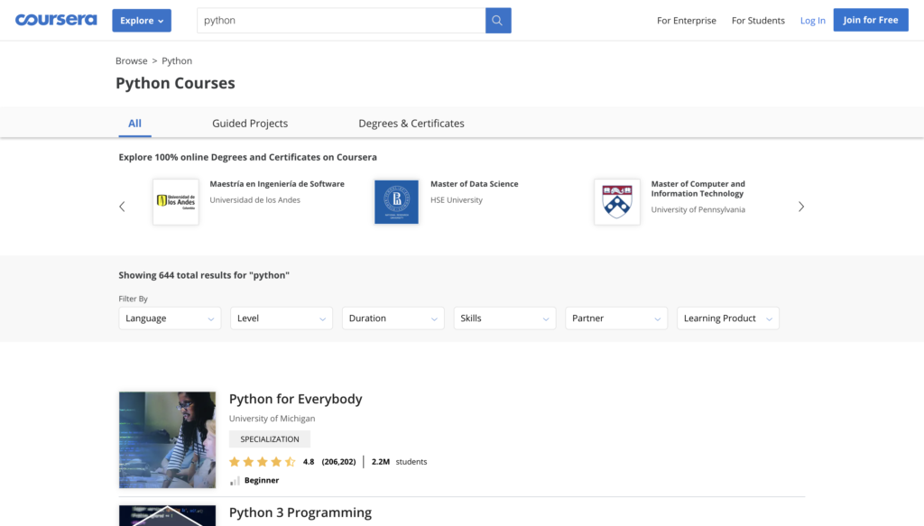 Học Python trên Coursera